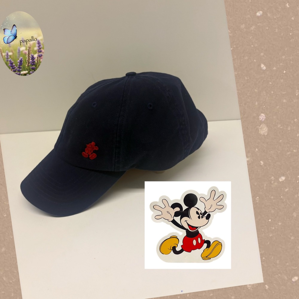 Authentic Disney Mickey Mouse Hat Navy Blue Cotton Embroidered Strapback Dad Cap